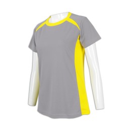 T944 訂購撞色女裝T恤 100%滌 香港施華洛世奇 T恤專門店   深灰色 T944 訂購撞色女裝T恤 100%滌 香港施華洛世奇 T恤專門店   深灰色